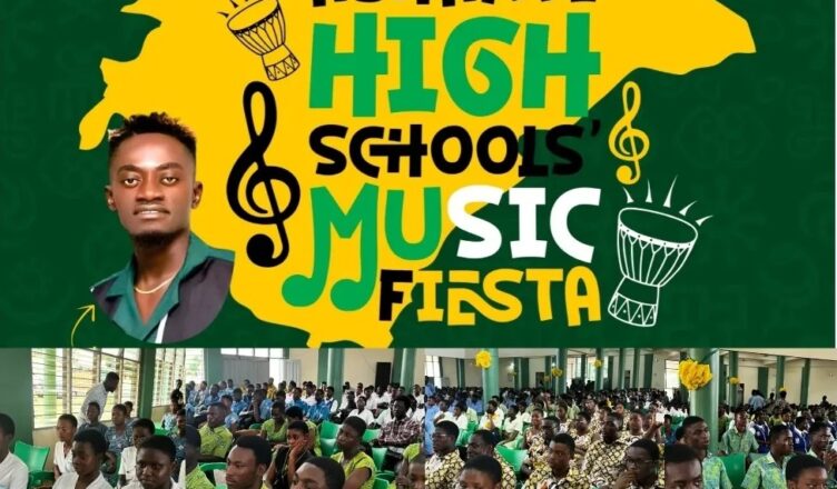 Tepa Senior High School students celebrating their victory at the 2026 Ashanti High Schools Music Fiesta.