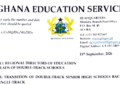 GES letter on the transition of double-track Senior High Schools back to single-track.