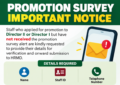 GES promotion survey notice for Director II and Director I applicants who did not receive the survey alert.