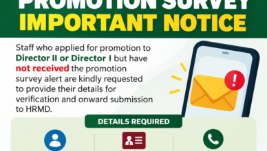 GES promotion survey notice for Director II and Director I applicants who did not receive the survey alert.