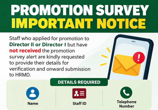 GES promotion survey notice for Director II and Director I applicants who did not receive the survey alert.